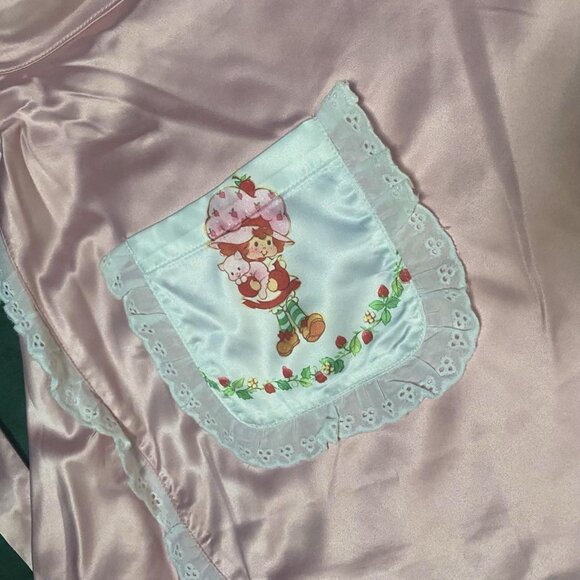 SOLD - New Dolls Kill Strawberry Shortcake Pink Satin Skirt Large - Picture 2 of 8